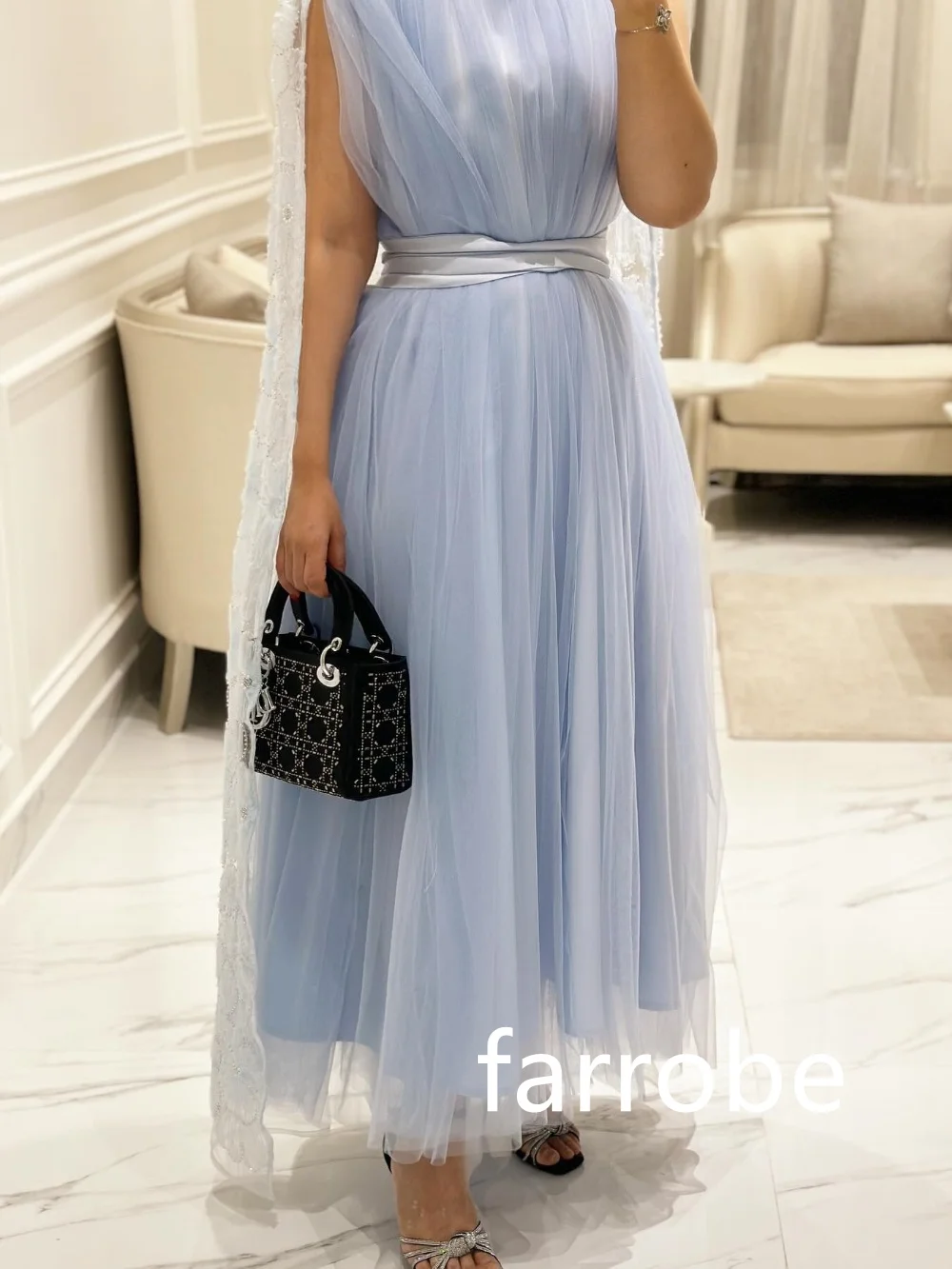 Dostępne niestandardowe rozmiary Plisowana siateczka Linia A O-Neck Sukienki midi Suknie balowe Klasyczny wykwintny nowoczesny styl Pastrol Unisex Casua