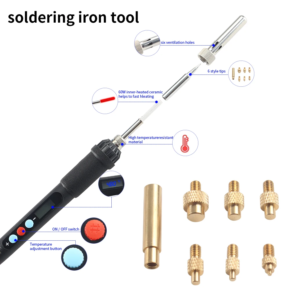 Stealth Press Kit Heat Set Insert Press Tool Soldering Iron Tip Thread Heat Insert Nut Embedded Kit M2-M8 For 3D Printing Parts