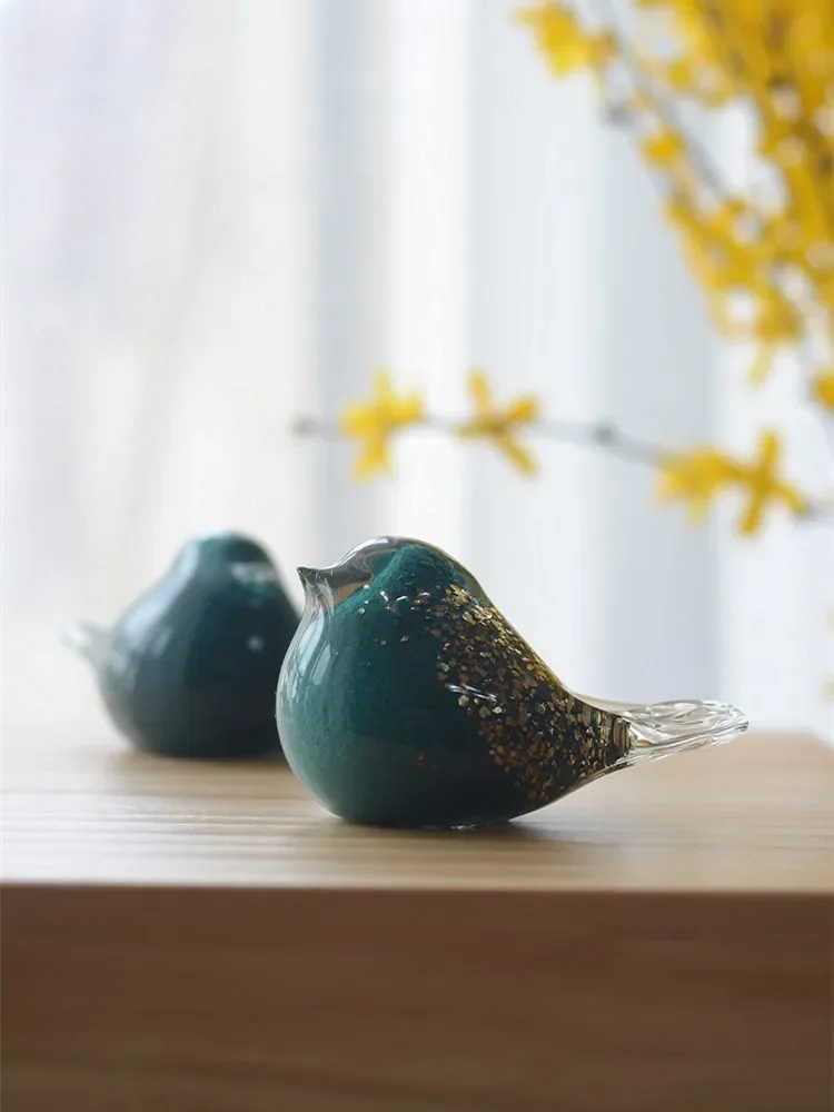 

Креативные безделушки, украшение, милое украшение для домашнего рабочего стола, книжная полка, пресс-папье, стеклянная птица, подарок на день рождения для девочки, подарок