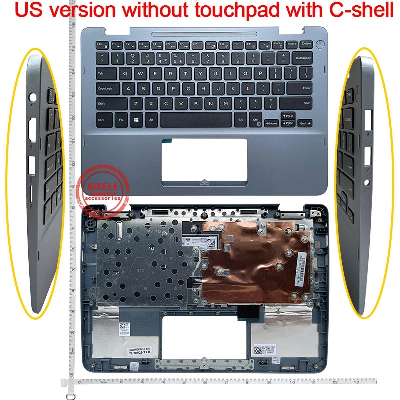 

New ORG US English laptop keyboard For Dell Inspiron 11 3195 3159 2-in-1 Palmrest Keyboard HC1DF NMFW3