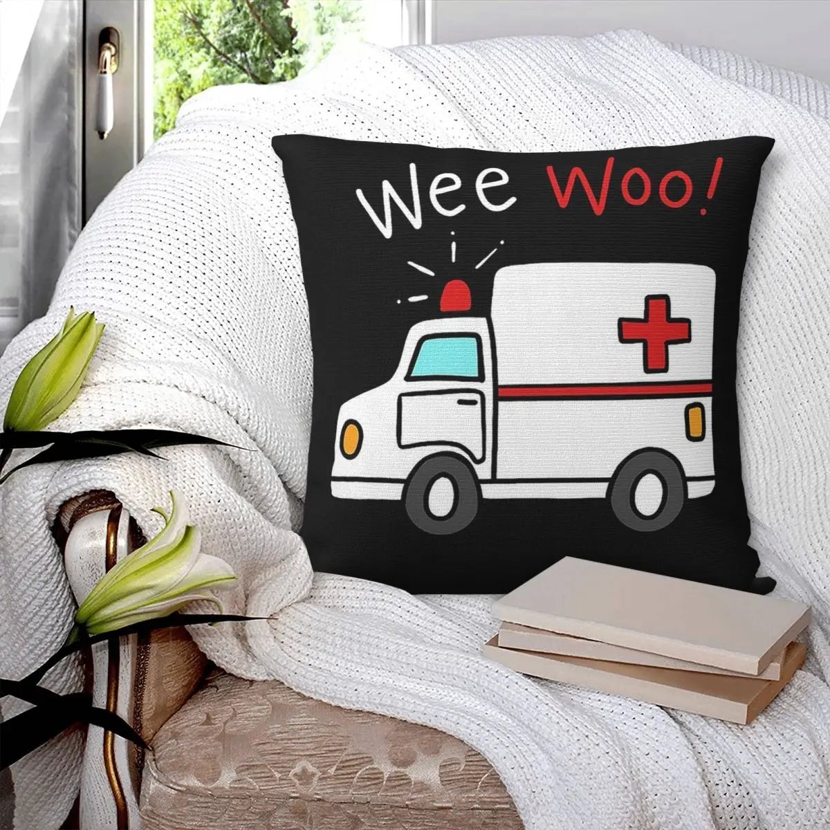 Paramedic Ambulance Square Pillowcase Pillow Cover Polyester Cushion Decor Comfort Throw Pillow for Home Sofa