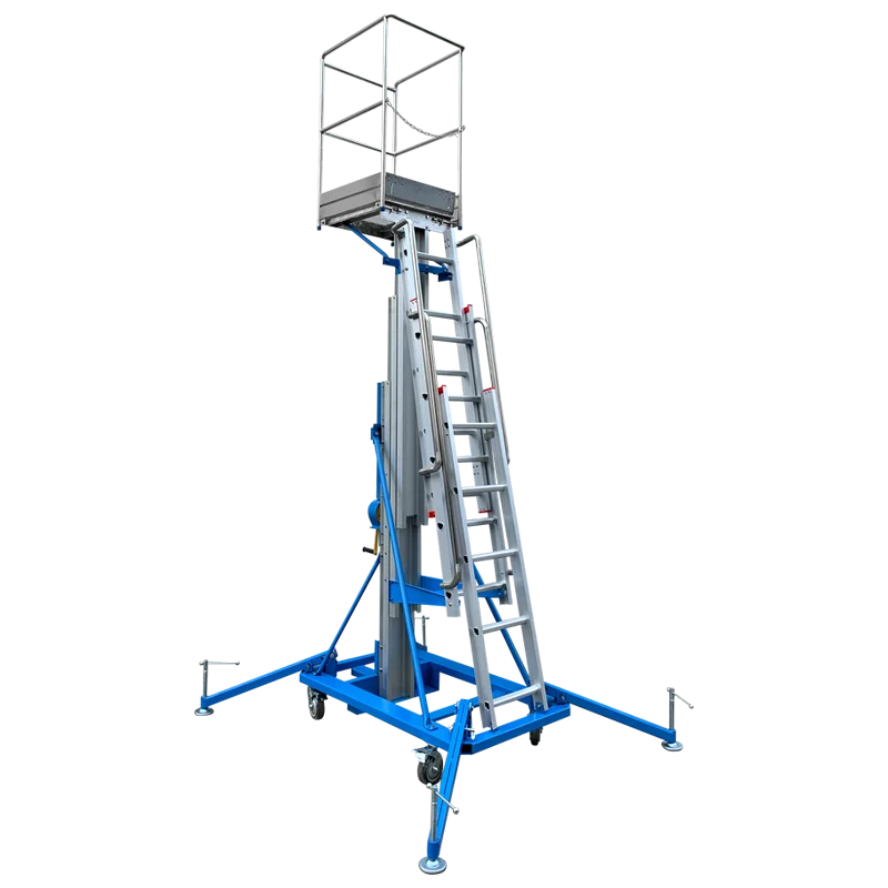 Manual climbing car elevator exhibition aluminum mobile lifting crane