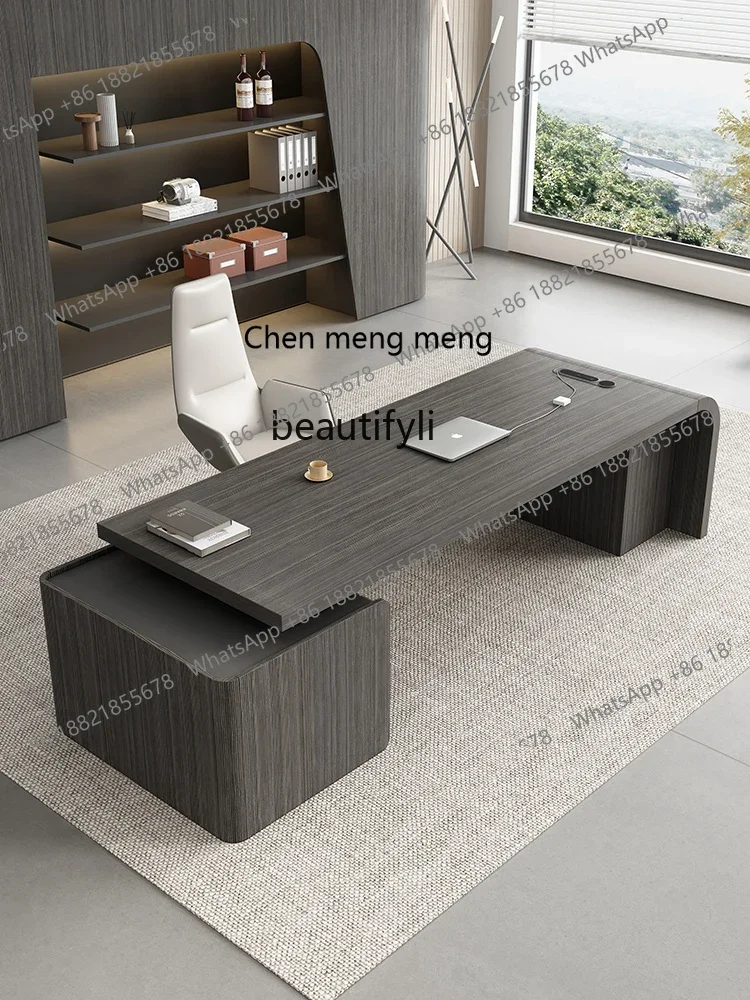 H134 Office, boss desk, president, chairperson's leadership office, high-end light luxury, modern light luxury, large class desk