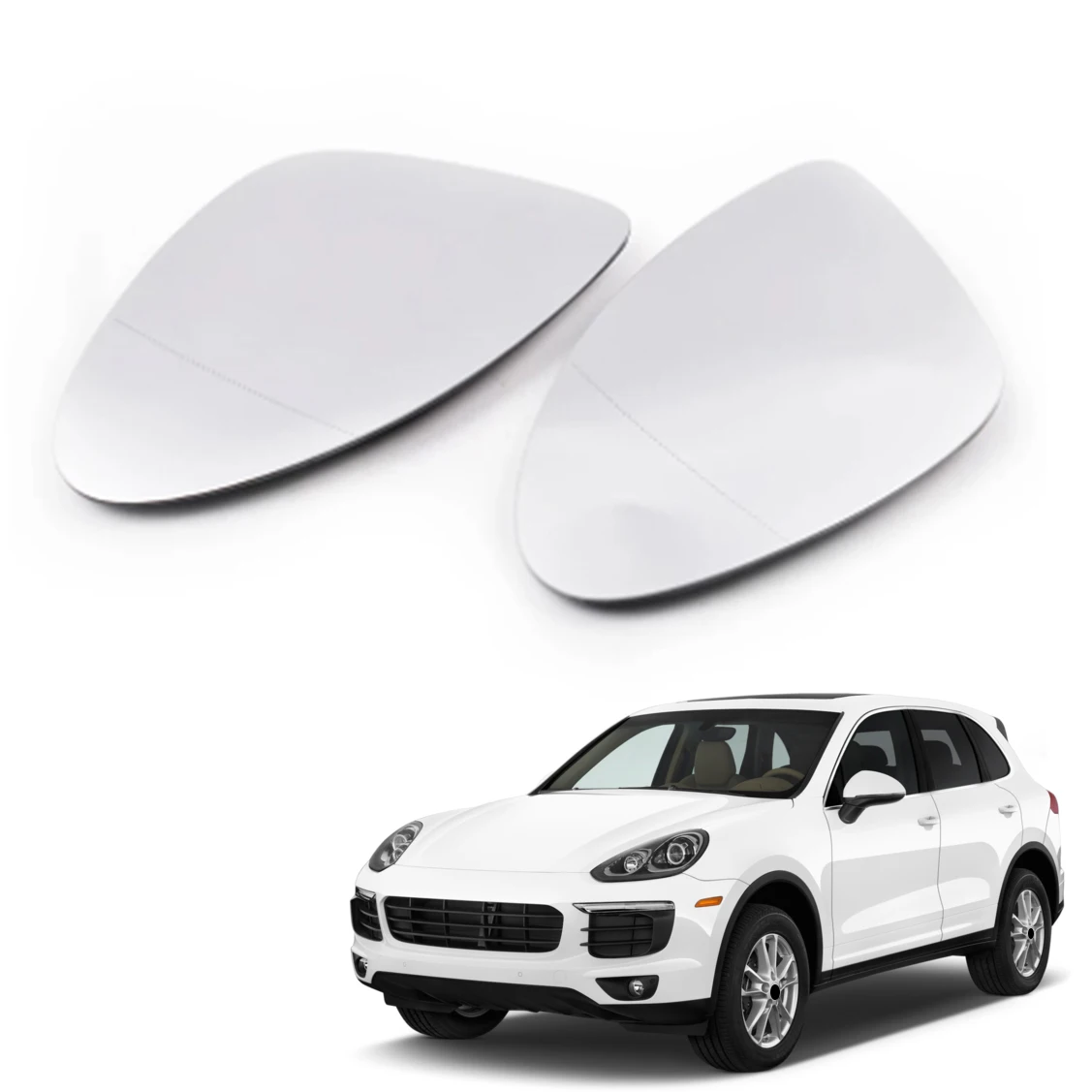 For Porsche Cayenne 2015-2017 Car Front Right Heated Side Door Wing Rear View Mirror Lens Glass