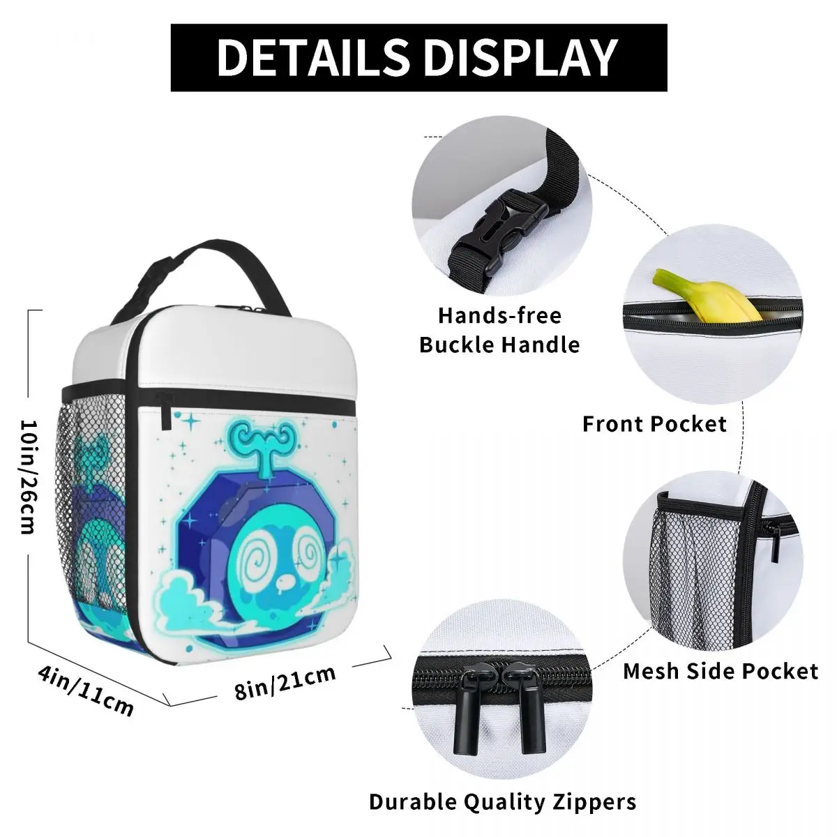 Blox Fruits Game Insulated Lunch Bag for Women Office Cooler Thermal Food Box Tote Portable Lunch Boxes Container