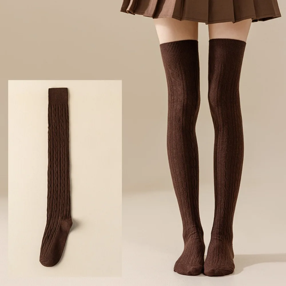 

Японские гольфы, однотонные длинные чулки с узором из жареного теста, мягкие утолщенные длинные носки-трубы