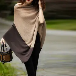 Capes Shawl Pullover Female Ponchos Half High Neck Cloak Fashion Capes New Women's Clothing Autumn Winter Ponchos Warm Scarf T99