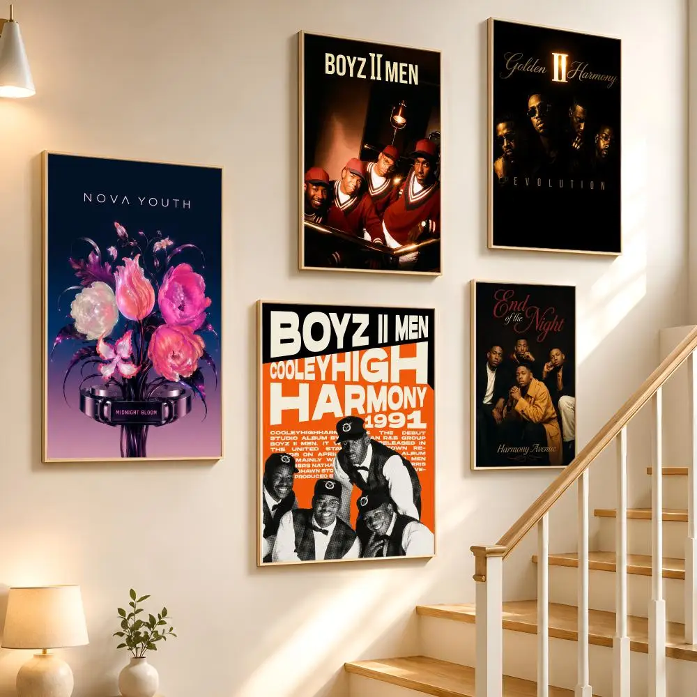 RNB Group Iconic Famous Boyz II Men Poster High-definition waterproof stickers, suitable for home décor,holiday decorations