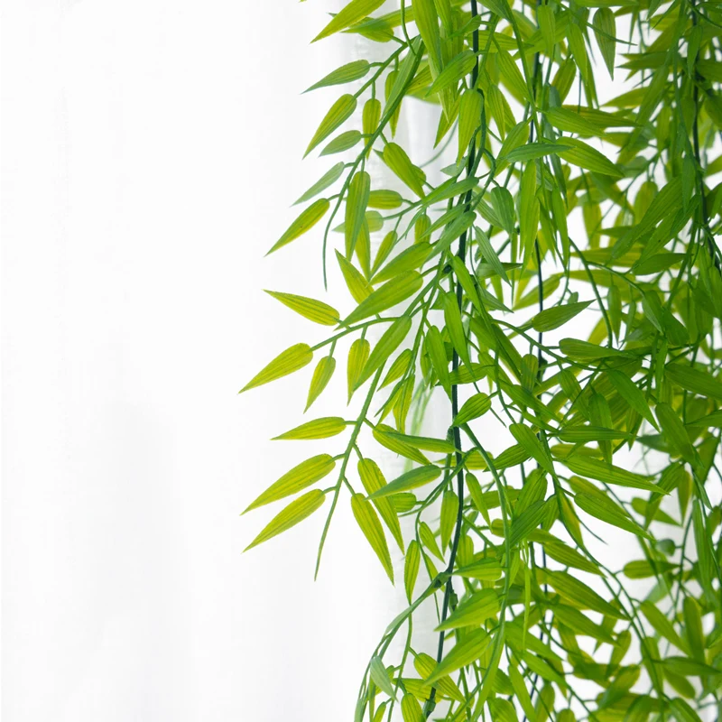 105 سنتيمتر طويل الاصطناعي معلقة النباتات فاينز النبات وهمية البلاستيك الصفصاف يترك جدار ريال اللمس شجرة يورق للمنزل حديقة ديكور #5