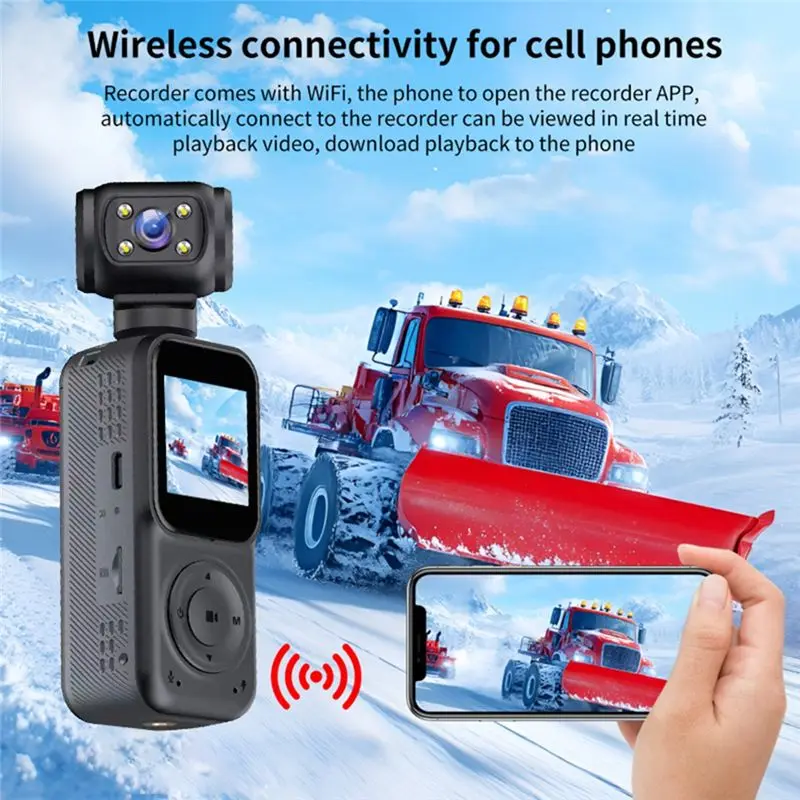 Y47A 2K Action Camera Handheld Pocket Camcorder, WiFi Sports Camera, 2000mAh Battery, Night Vision, for Bike Travel Vlog