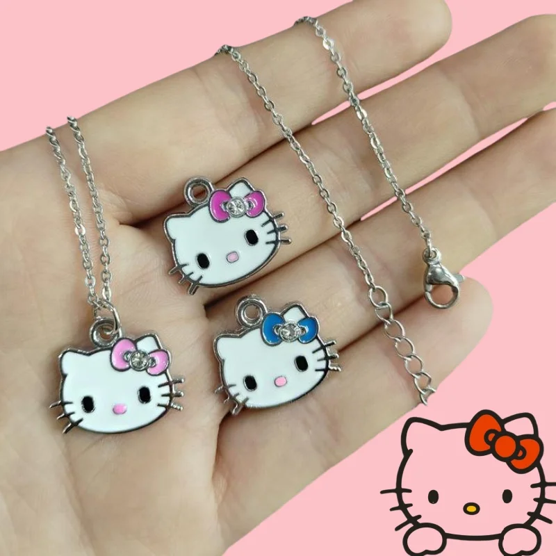 

10pcs Cartoon Stereoscopic DIY Jewelry Accessories Hello Kittys Necklace Bracelet Pendant Keychain Hanging Handmade Material