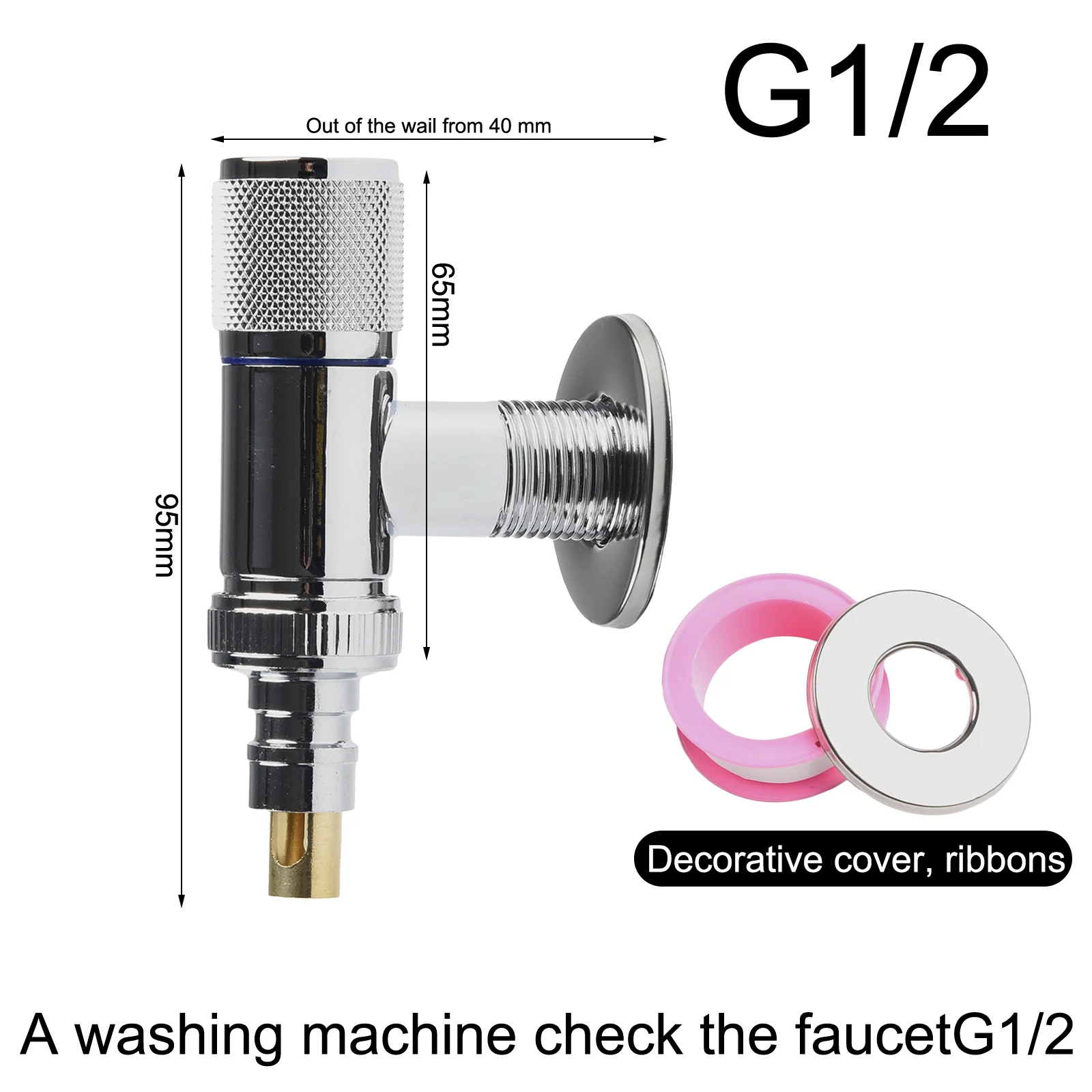 Wall Hanging G1/2 Washing Machine Faucet Mini Water Stop Quick Opening Angle Valve Alloy Single Cold Water Outlet Basin