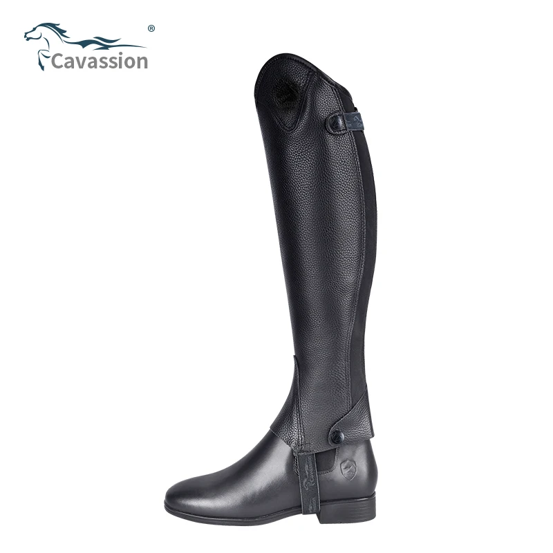 Cavassion-leather half chaps for men and women, comfortable and breathable Knight equipment for Knight