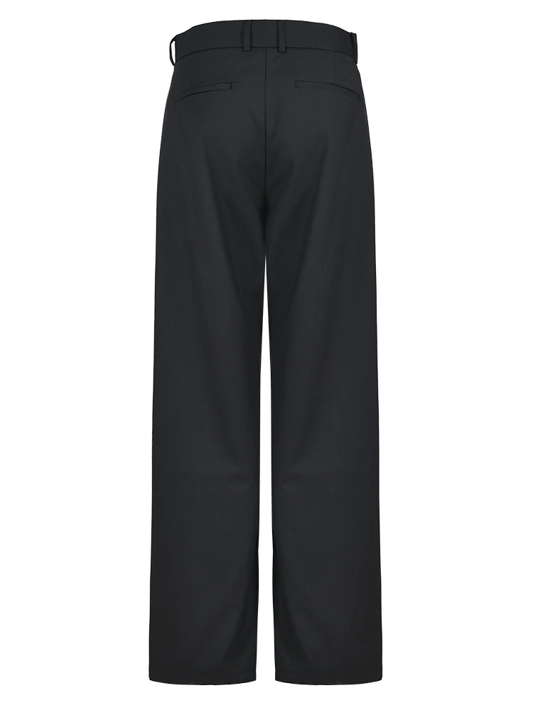 [EAM] pantaloni a gamba larga Casual lunghi pieghettati kaki a vita alta nuovi pantaloni larghi moda donna marea primavera autunno 2024 CPG0530