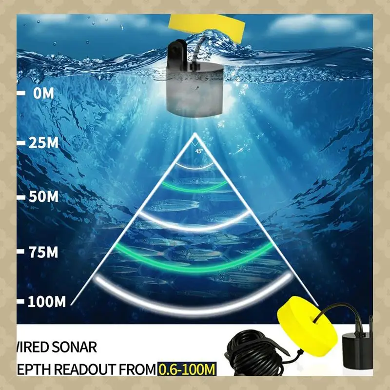 

Wired Wireless Sonar Fishing Alarm Fish Finder Underwater Depth Sounder Fishing Detector Portable Fish Finder Durable