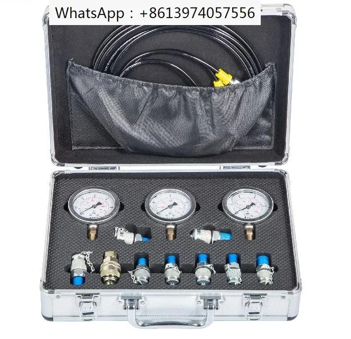 

0-60Mpa Hydraulic Pressure Gauge Test Kit With Portable Case Digital Manometer Measurement Instruments for Excavators Use