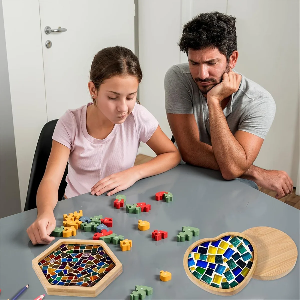 NEW 10pcs Wooden Mosaic Bases Mosaic Kits Various Shapes Mosaic Substrates for Mosaic Crafts DIY Mosaic Tiles Coaster Base