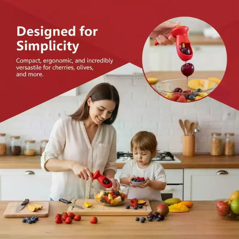Cherry Pitter – Food-Grade Plastic Quick Pit Remover for Home Baking, Jam Making & Fruit Prep