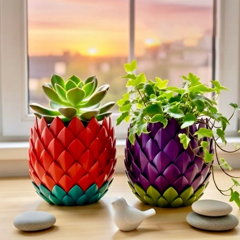 Succulents Holder Dragon Scale Flower Pot Creative Succulents Planter Decors For Windowsill Desk Display
