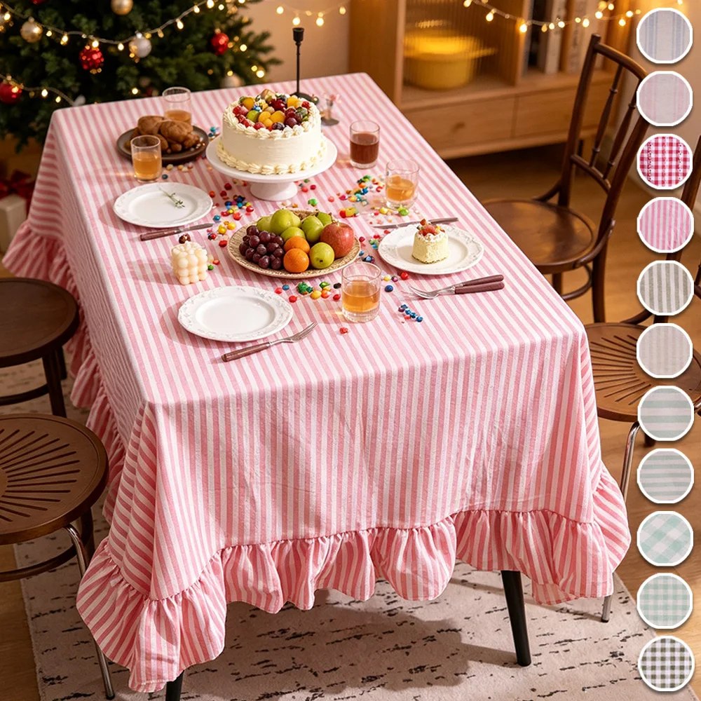 Cotton Blend Fabric Table Cloth Washable Tablecloth for Wedding Party Dining Banquet Decoration Luxurious Table Cover Picnic Mat