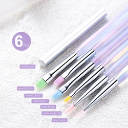 Aurora Color Clear Nail Building Gel Brush Set Nail Art Liner Drawing Brush Acrylic Nail UV Gel Extension Manicure Painting Tool