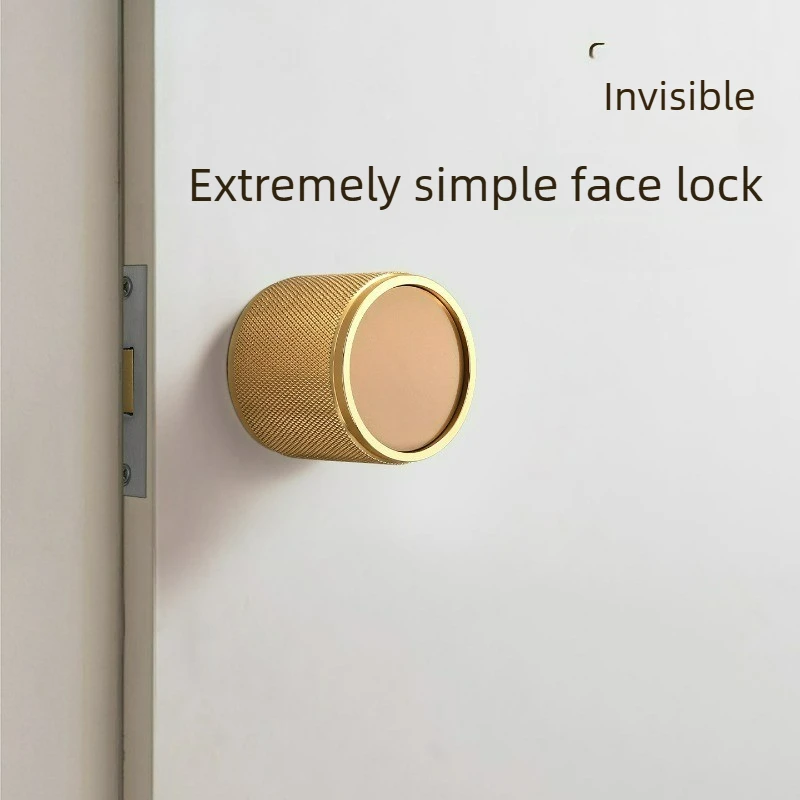 Extremely Simple Style Circular Invisible Door Lock for Home Office Background Wall Darkroom Home Single-sided Lock