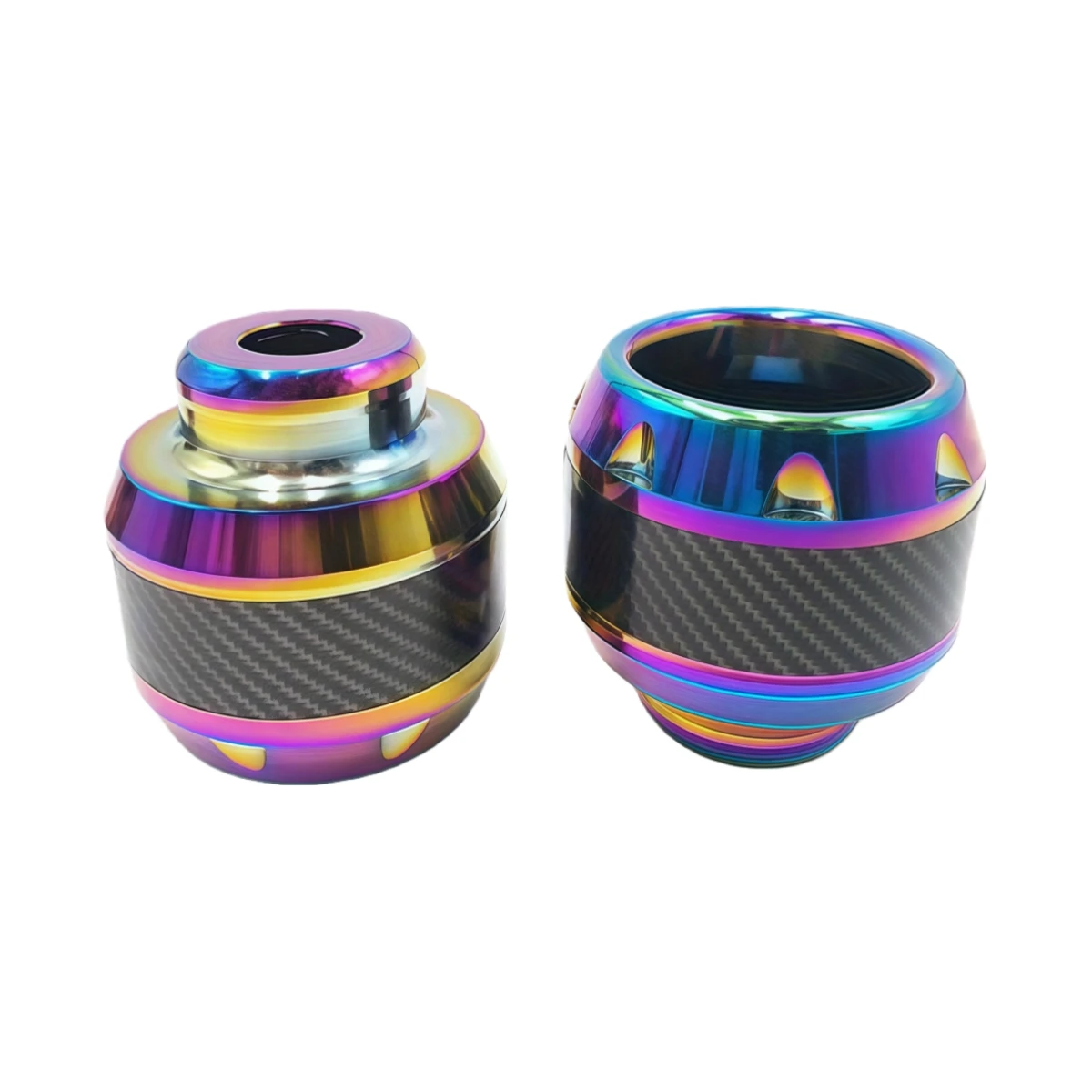 

2Pcs Burning Titanium Motorcycle Frame Slider - Aluminum Front Fork Cup, Falling Crash Protector with Carbon Fiber Design
