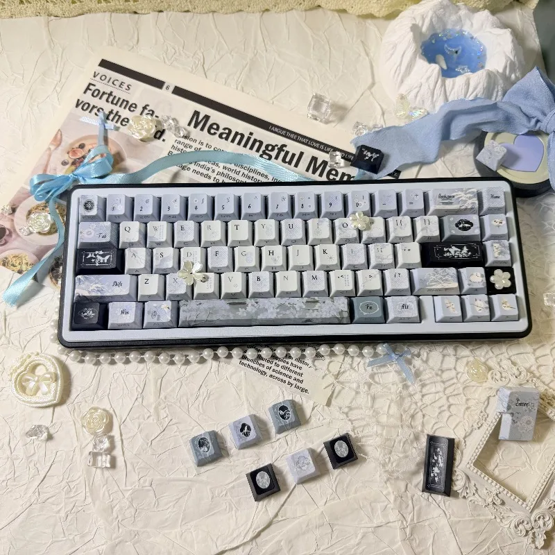 

Набор кастомных PBT-кейкапов Fallen Plum Frost Theme с сублимационной печатью, профиль Cherry, для механических клавиатур