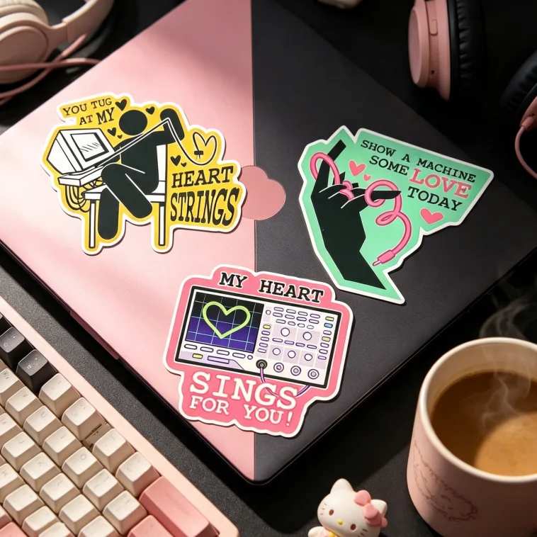 Tech Accessories For Laptop - Objectum Robot Lover Stickers Waterproof Vinyl