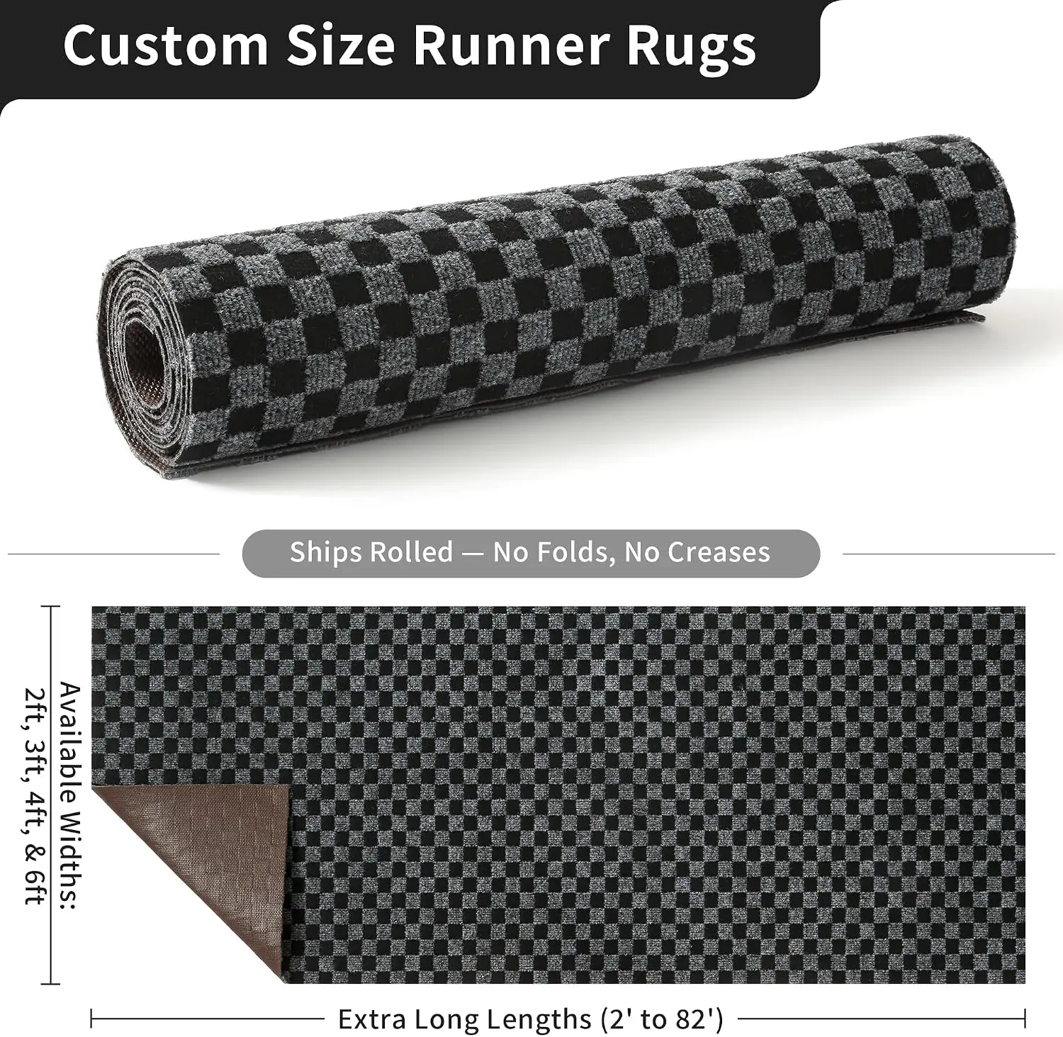 2ft X 39ft Runner Rug Non Slip Indoor Outdoor Waterproof Carpet for Hallway Entryway Kitchen, Low Profile Durable Patio Balcony Rug New Arrival