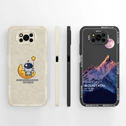 Phone Case For Xiaomi Poco X3 Pro NFC Lovely Cartoon Astronaut Liquid Silicone Protection Cover For XiaomiPocoX3 X3Pro NFC Funda