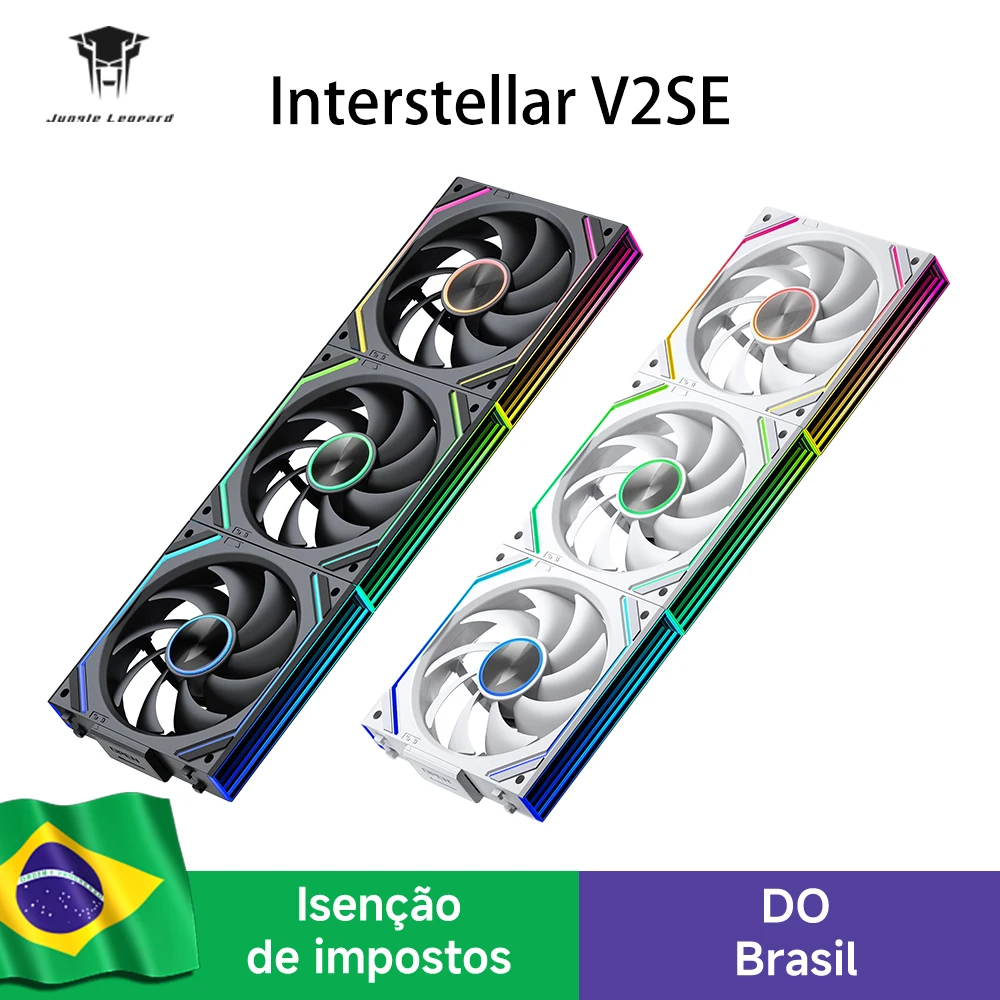 Ventoinha de CPU Jungle Leopard Interstellar V2 SE ARGB com Conexão Sem Fio, Espelho Infinito Prismático de 120mm e Design Modular
