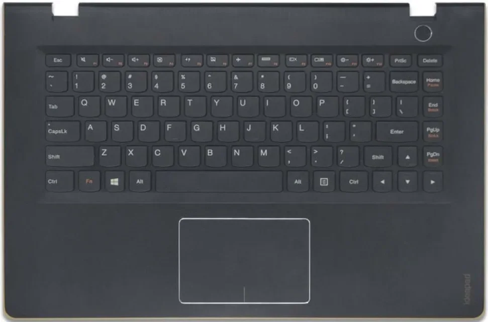 YUEBEISHENG-US Tampa do teclado para Lenovo IdeaPad, Touchpad superior, Palmrest, 700S, 700S-14, 700S-14isk, linha dourada, novo