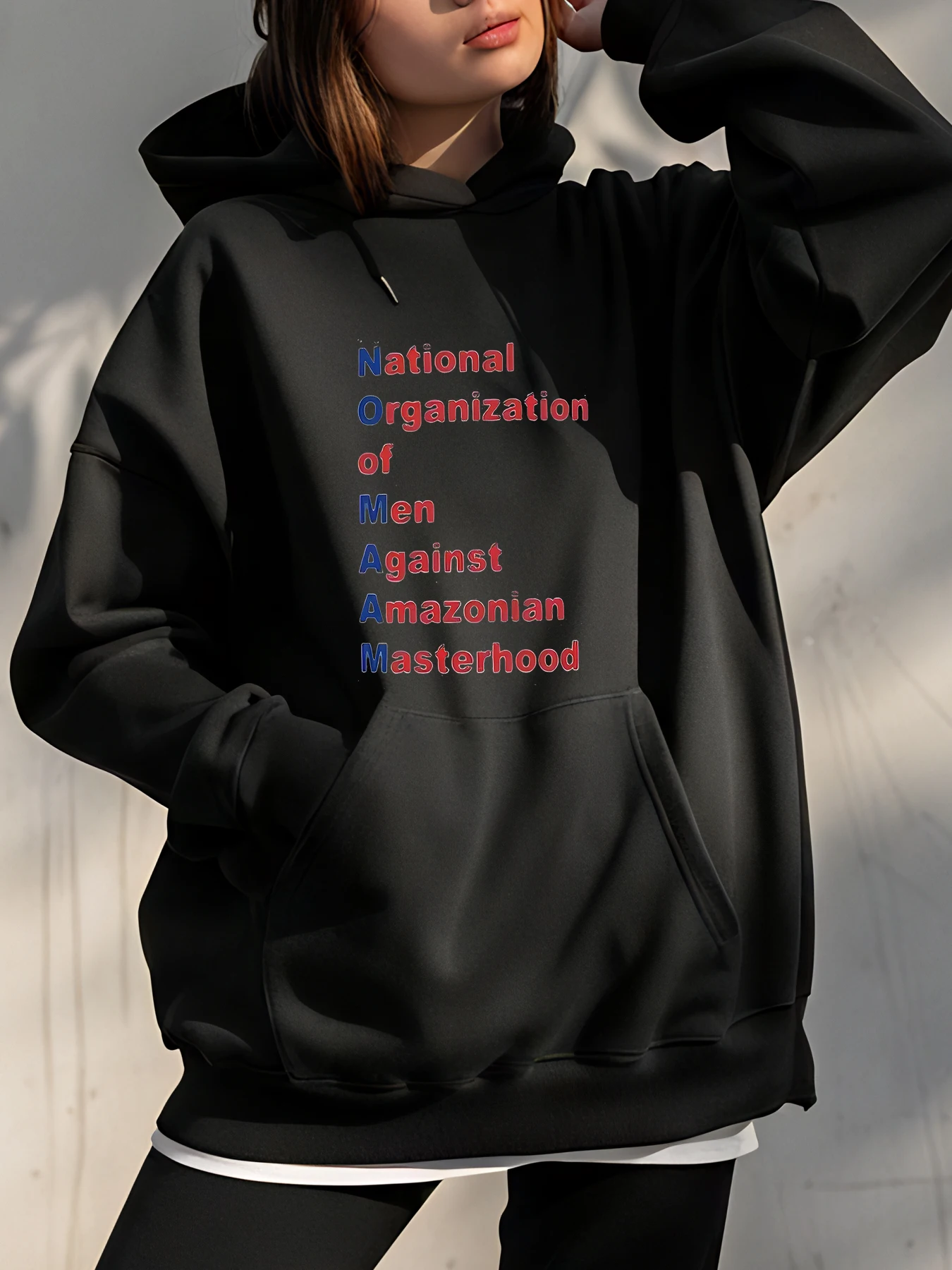 

Толстовка с капюшоном, национальная организация мужчин против амазониского мастерства, повседневная толстовка с принтом, женская модная уличная одежда, наряд