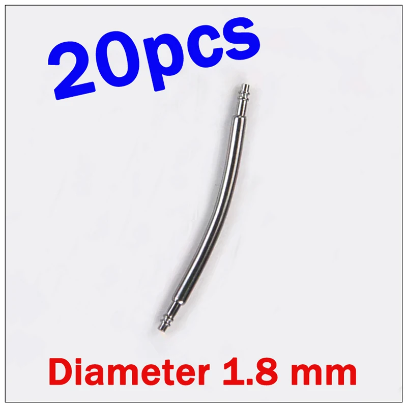 20 шт., диаметр 1,8, изогнутый ремешок для часов, пружина или ремешок для часов, соединительный стержень, запасные части для ремешка для часов