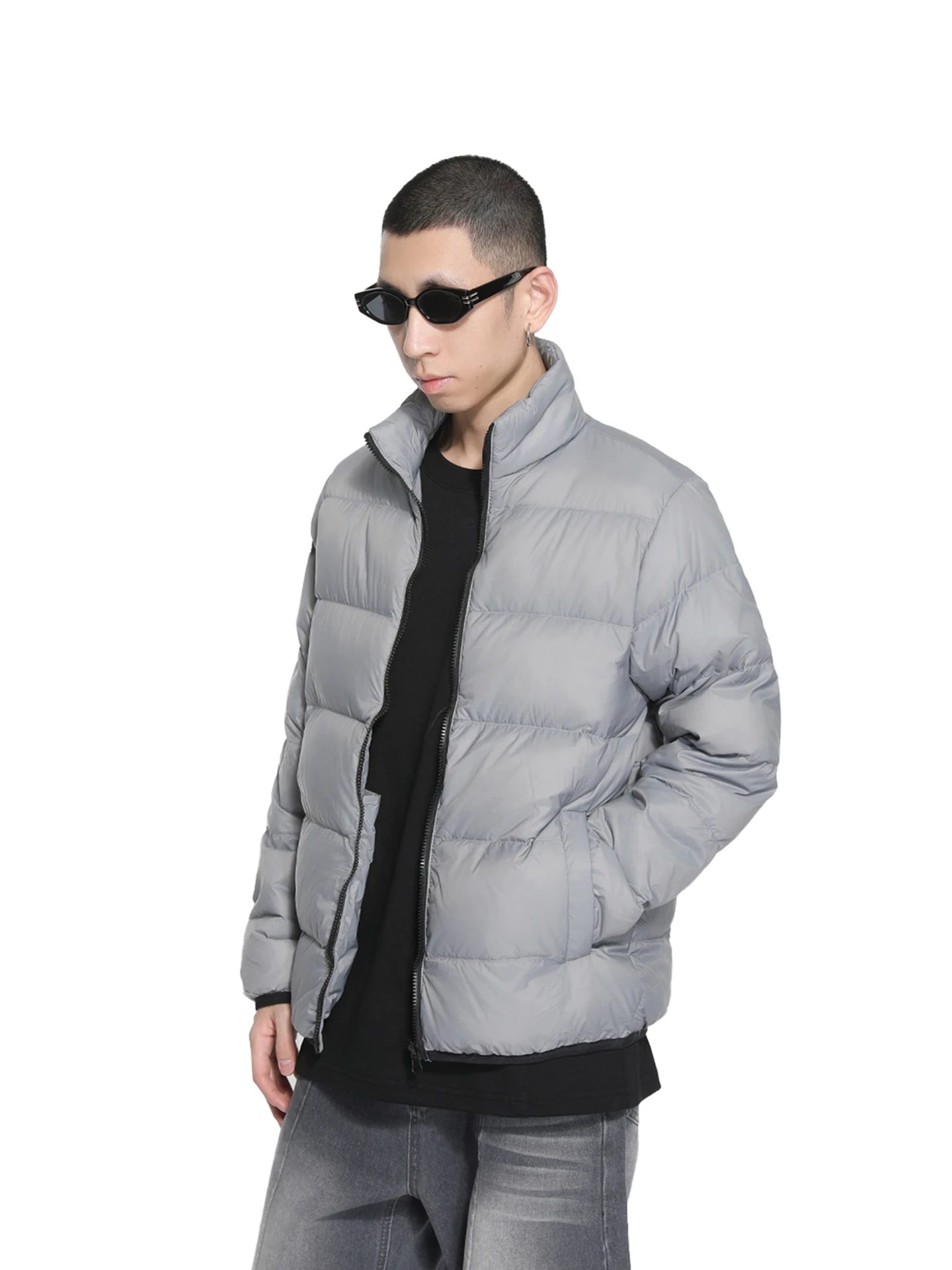 2025 Autumn Winter Men Women Fashion Chic Coats Stand Collar Simple Warm Solid Color Parkas Stylish Versatile Long Sleeve Parkas