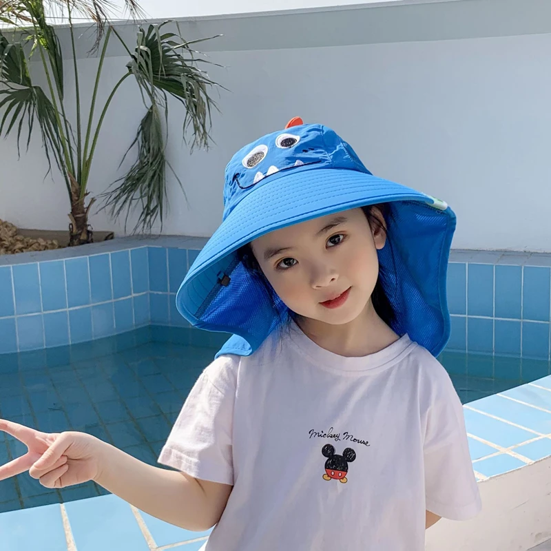 Outdoor Summer Hat For Kids Children Sun Hat Neck Ear Cover Sun Protection Beach Caps Kids Boy Girl Flap Cap For Children