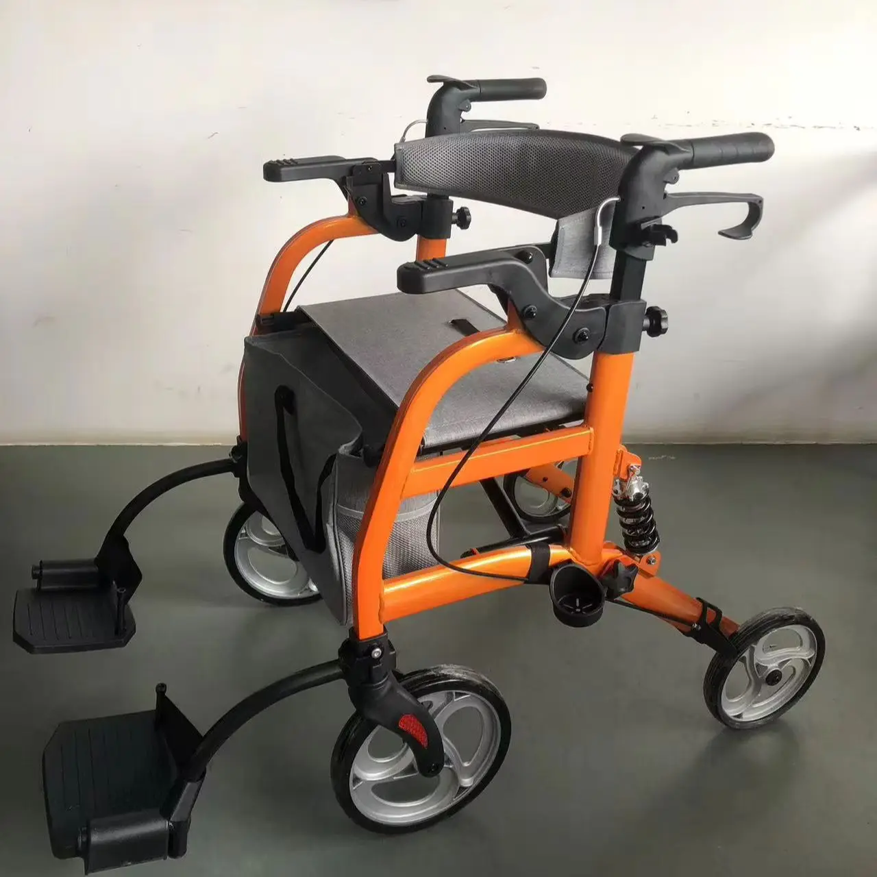 Ältere Rehabilitation Gehhilfe Rollator Walker Aluminiumlegierung Klapplehhilfe Einkaufen Mobilitätshilfe Gehhilfe