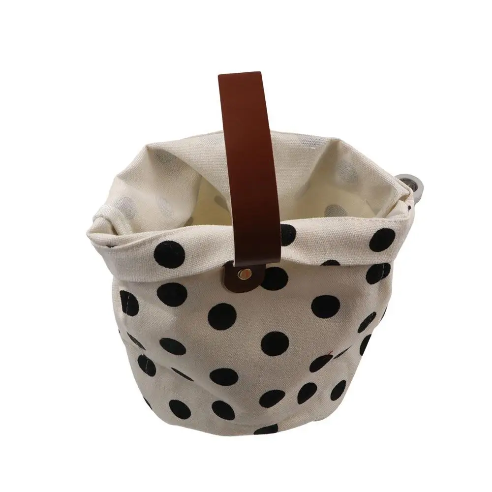 

Винтажная сумка-тоут из канваса с волнообразным узором и точками, большая вместительная сумка для обедов, женская сумка в корейском стиле, сумка для мамы