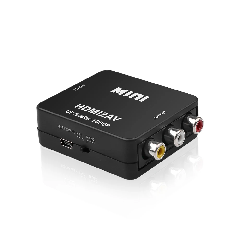 HD 1080P HDMI-compatible to RCA Converter AV/CVSB L/R Video Box 1920*1080 60Hz HDMI2AV Support NTSC PAL Output AV Adapter