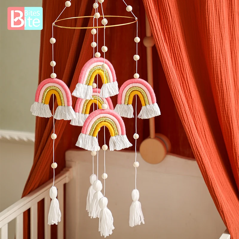 Baby Rattle Toy Bed Pendant Baby Rainbow Bed Bell High Quality On The Bed Newborn Bed Bell Hanging Toys Infant Crib Toys Yz31