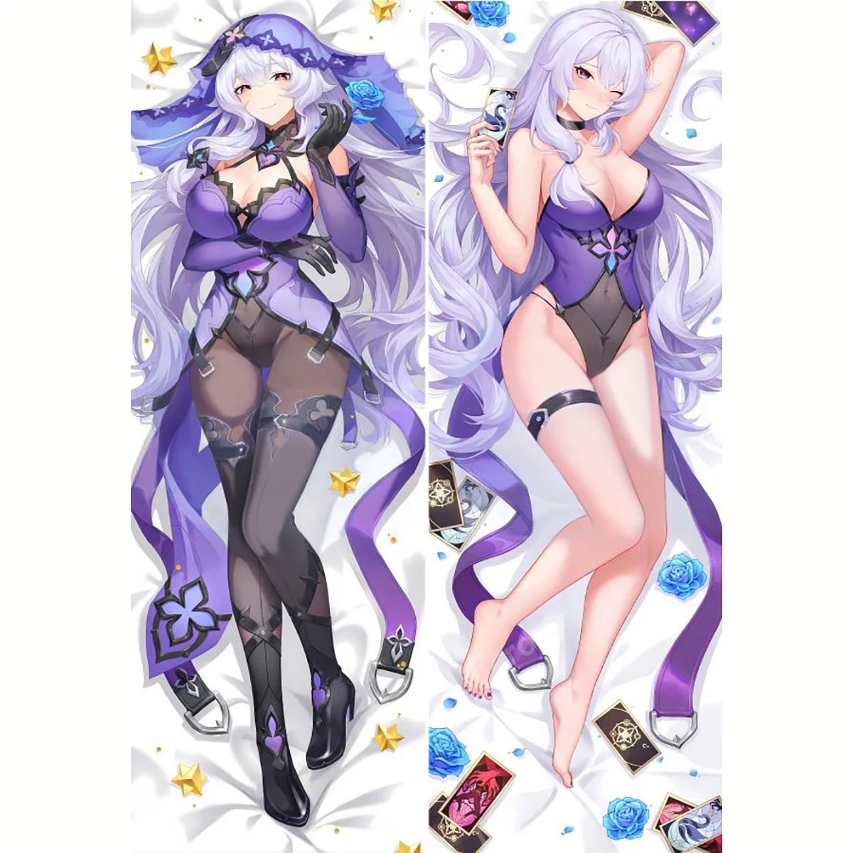 Cute Amane Black Swan Honkai: Star Rail Square Pillowcase Peach Skin 2WAY Decor Pillow Case Room Cushion Case