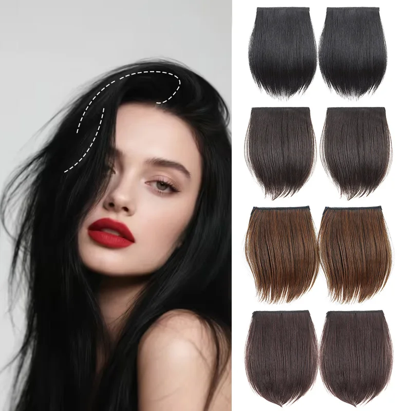 2pcs/Set Synthetic Hair Pads Hair Extensions Invisible Hairpieces for Hair Volume Increase Top Replacement Wig Accessories