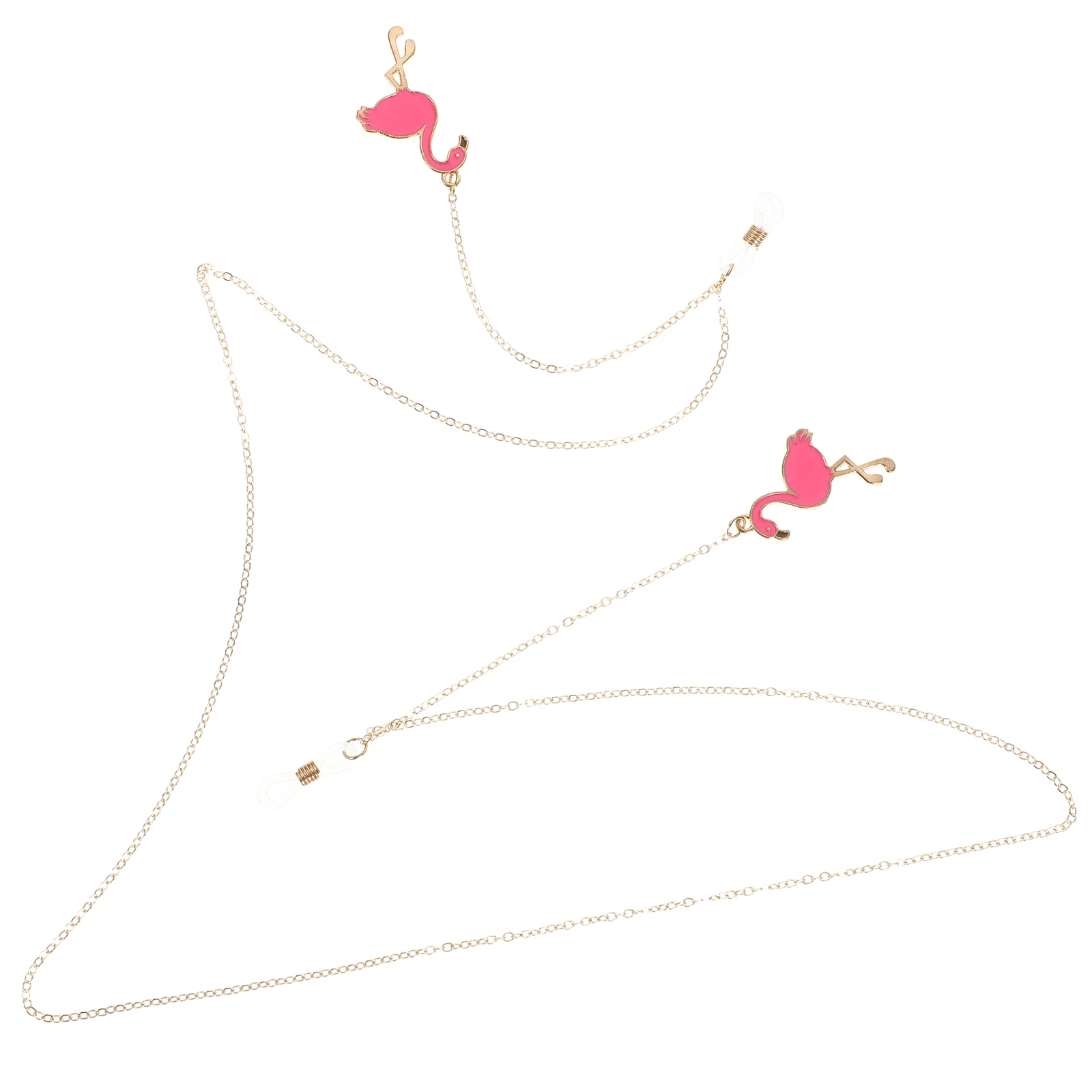 

1pc Flamingo Eyeglass Chain Adjustable Alloy Necklace for Women Men Anti Fashion Accessory Glasses Chain