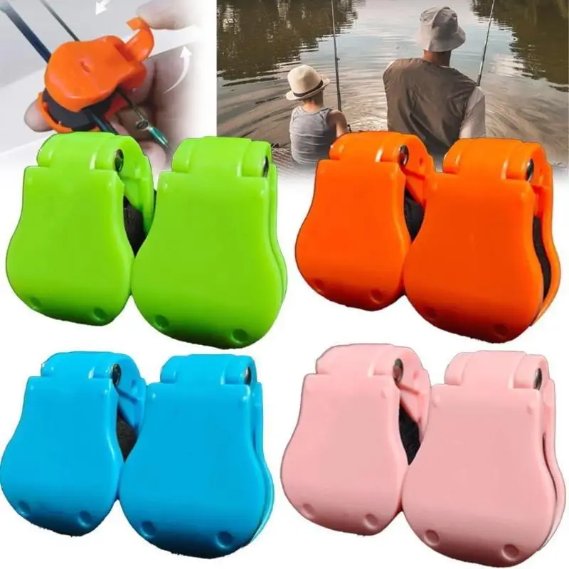 1/2/4pcs Multifunctional Fishing Rod Holder Fixer Clip Straps Portable Beach Fishing Pole Holder Compact Design Fishing Tools