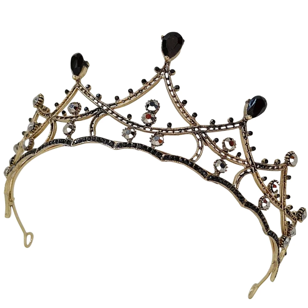 

Black Crown 1Pc Bridal Tiara Rhinestone Crowns Women Wedding Headdress Girls Banquets Hair Accessories Elegant