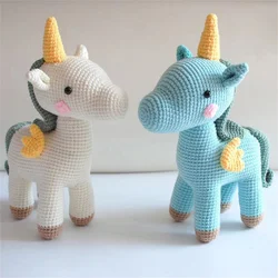 Unicorn Crochet Yarn Kit for Beginners DIY Animal Plush Doll Crochet with Yarn Hook and Accessories Hand Knitting Starter Kit