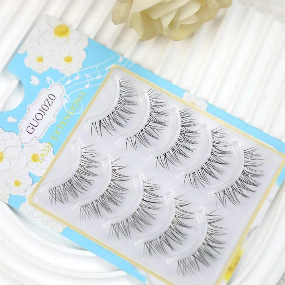 Natural  Little Devil Long Fairy Lash Extension Cute False Eyelashes Cross Curling Big Eyes Wispy Decor Daily Eye Makeup Lash