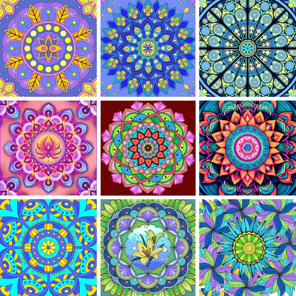 

5D DIY Diamond Painting Embroidery Colorful Mandala Flowers Pattern Boho Symmetrical Craft Kit Diamond Mosaic Cross Stitch Gift