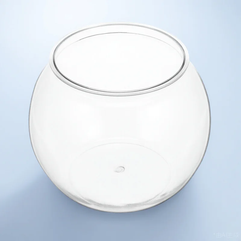 

Clear Plastic Fish Bowl Small Desktop Aquarium Round Shape Pet Fish Container for Home Office Wedding Decor Living Tank
